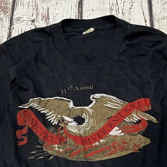 Vintage Connecticut River Raft Race Screen Stars 1980s Tee Top Shirt - Picture 3 of 7